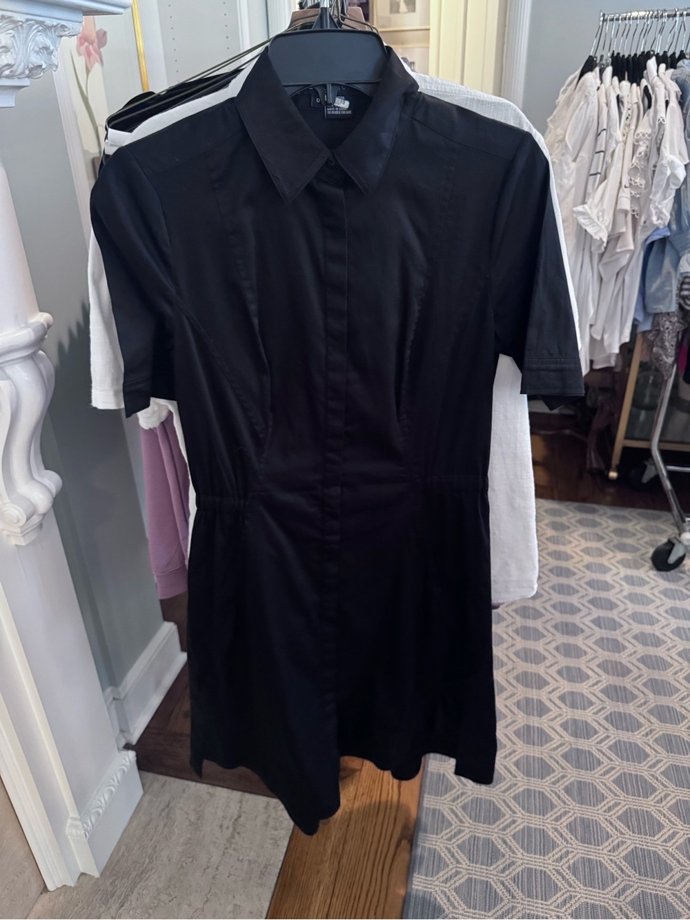 Etcetera Black Collared Midi Shirt Dress
